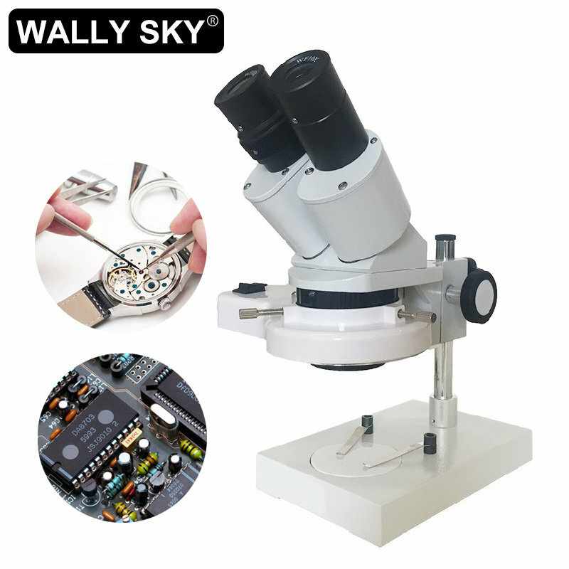 Mikroskop Industri Teropong Mikroskop Stereo 20X-40X dengan Perbaikan Ponsel Pintar Lampu Cincin Fluoresensi Opsional