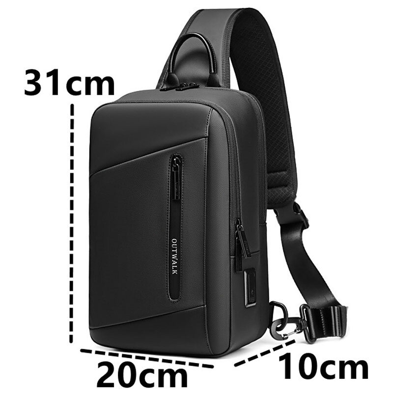 男性と女性のための盗難防止多機能USBハンドバッグ,防水トラベルバッグ,ショルダーストラップ