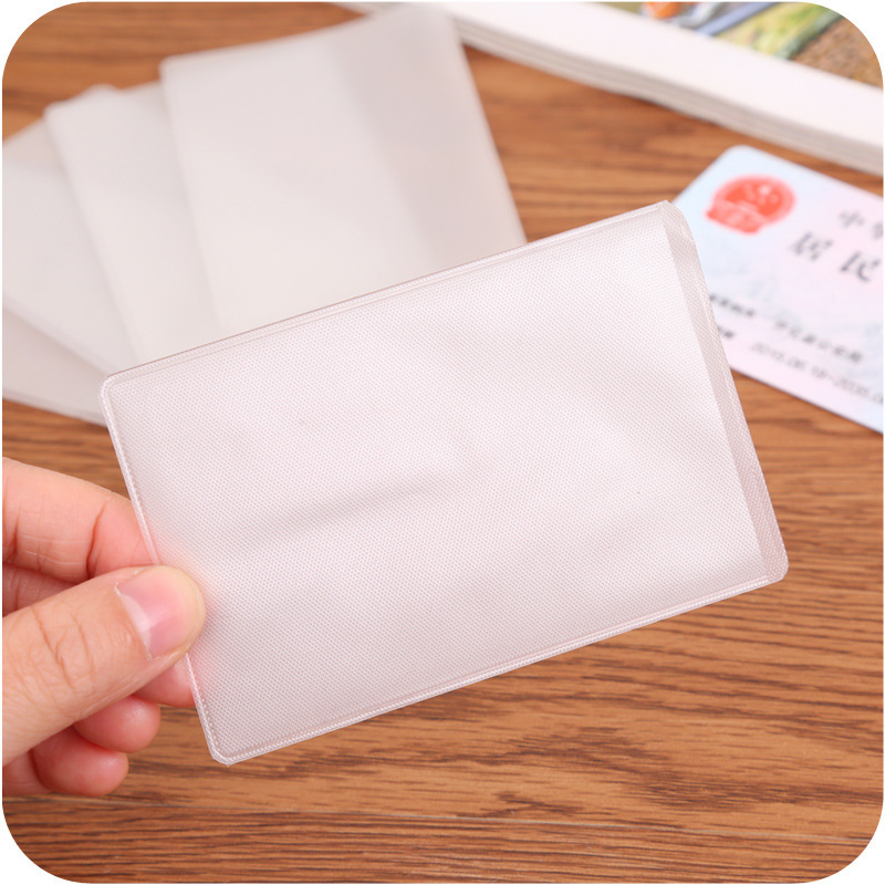 10Pcs PVC Clear Card ฝาครอบกรณีปกป้องบัตรเครดิตการ์ดกันน้ำโปร่งใสผู้ถือบัตรกระเป๋า