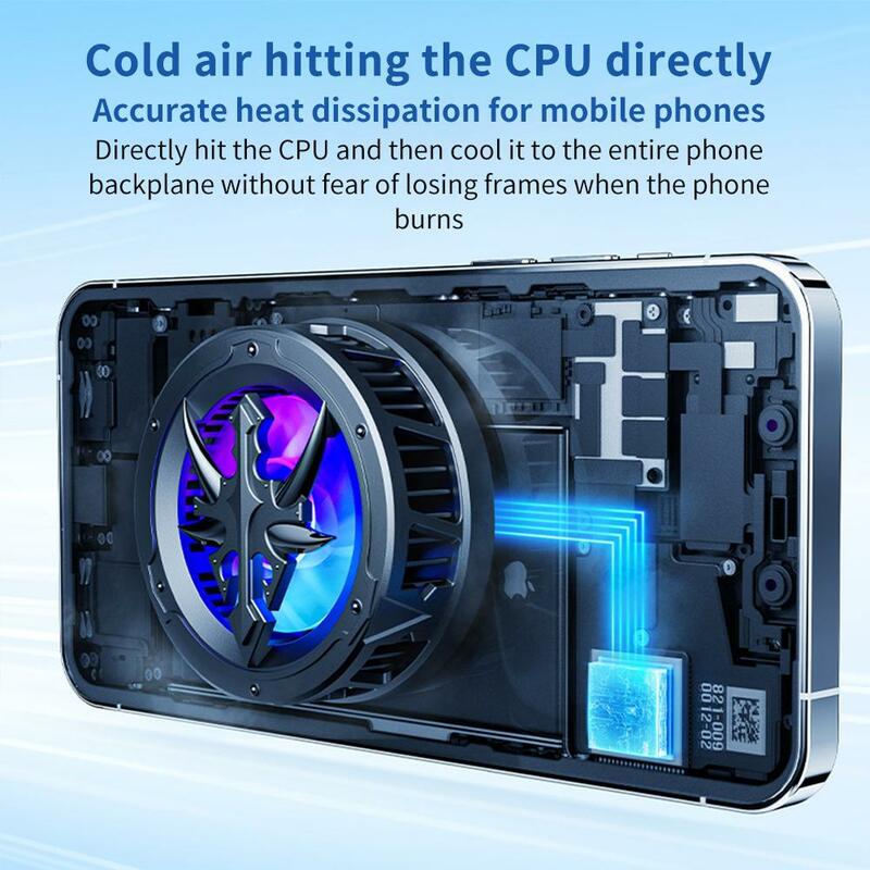 Universal Magnetic Phone Cooler AL10 Semiconductor Cooling Fan 2-Level Adjustable Mobile Radiator With RGB Lighting Effects