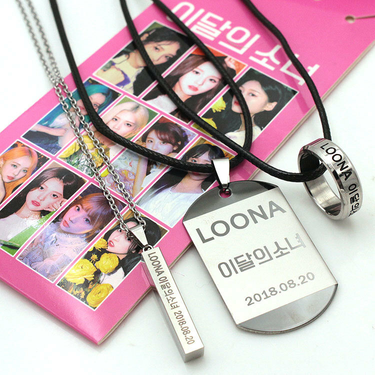Collier rond en acier inoxydable avec numéro LOONA pour femmes, pendentif chaîne, pendentif, étiquette volante, bijoux cadeau d'anniversaire, K-POP