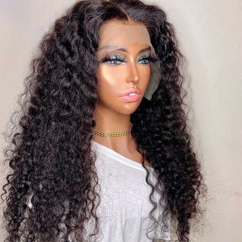 Perruque Lace Front Wig synthétique bouclée crépue 26 pouces, perruque longue avec Baby Hair en Fiber résistante à la chaleur, perruque à usage quotidien pour femmes, 180% de densité