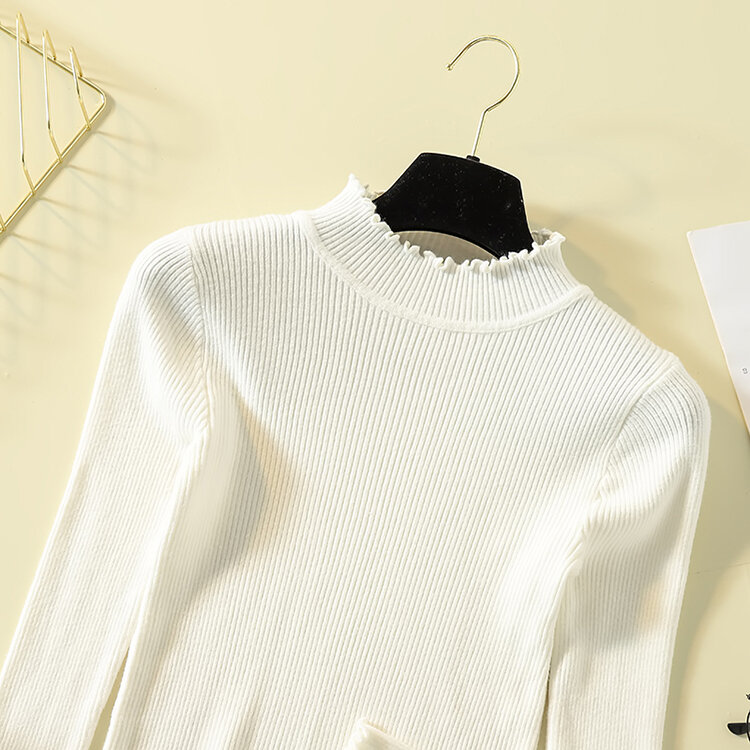 2022 herbst winter neue Koreanische version von pullover mit langen ärmeln frauen pullover schlank knit frauen basis shirt