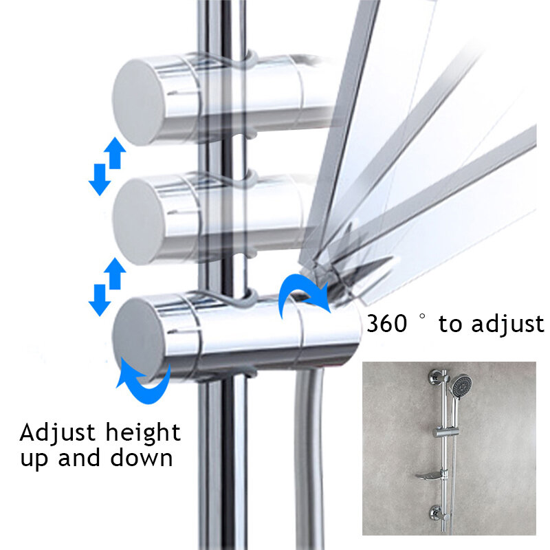 ABS chromowana głowica prysznicowa regulowana 18-25MM łazienka uchwyt prysznicowy stojak drążek przesuwny akcesoria do kranów łazienkowych prysznic