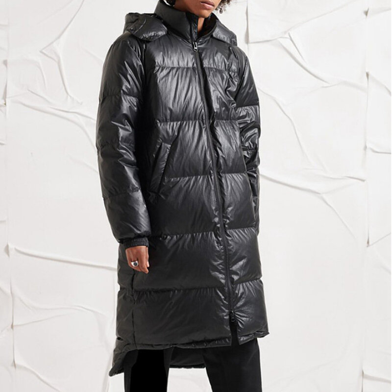 Holyresing-Casaco casual de Parka longo masculino, casaco grosso solto coreano, sobretudo de algodão, moda quente, streetwear