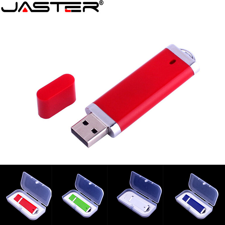 Ja- pen drive usb de plástico, memória flash, disco u, 4gb, 8gb, 16gb, 64gb, 128gb, cores preta e vermelha, presente de negócios