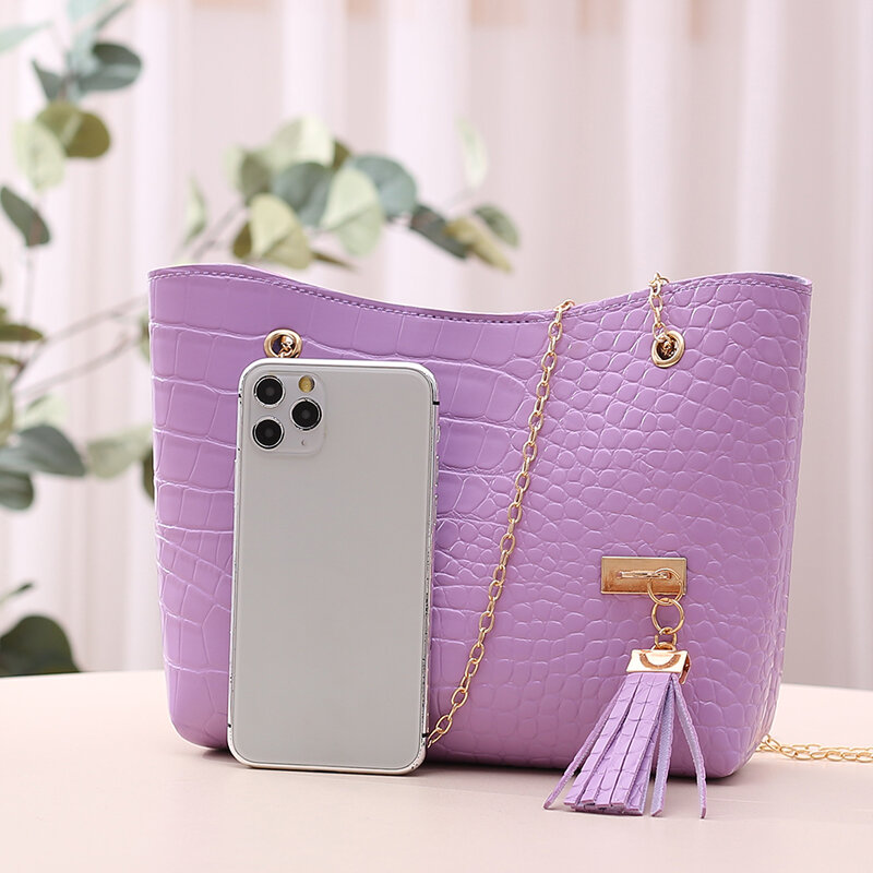 Женская сумка 2022, трендовые Сумки из искусственной кожи для женщин, роскошные сумочки, Фиолетовый простой стиль