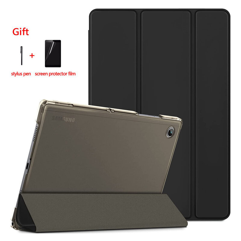 Coque de protection pour tablette Samsung Galaxy Tab A8, 10.5 pouces, triple pli, transparente