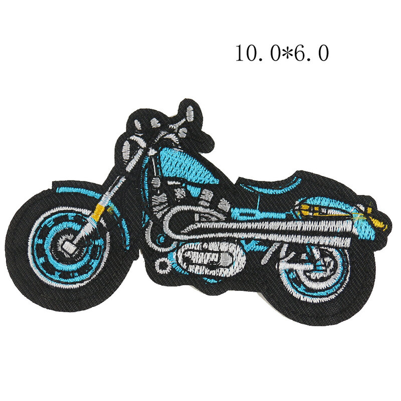 Motocicleta retro dos desenhos animados série passeio para em roupas casaco de passar remendos bordados diy applique emblema adesivos decoração remendo