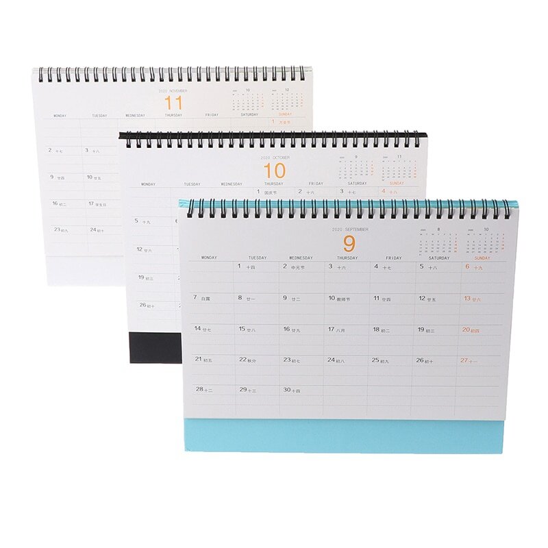 Planejador de horário mensal diário de mesa simples 2021