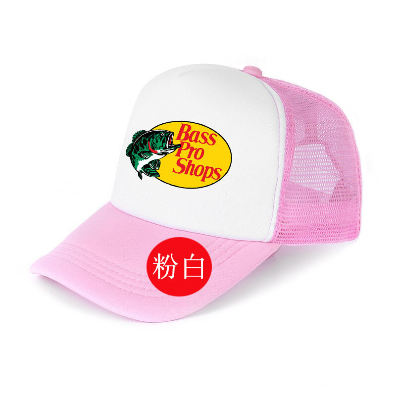 Bass-Pro Shops Mesh Hat Fishing Hats For Men Women Trucker Hat Cotton Outdoor Baseball Cap Breathable Adjustable Dad Summer Hats