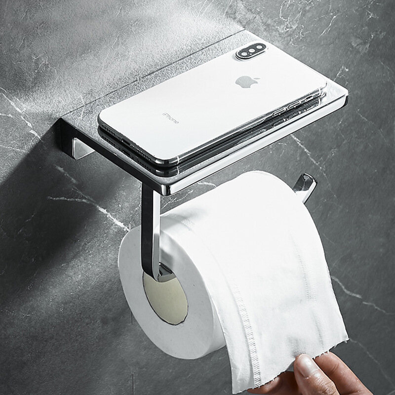 Porta asciugamani di carta igienica portaoggetti da bagno materiale in acciaio inossidabile cromato accessori Hardware per il bagno di fascia alta