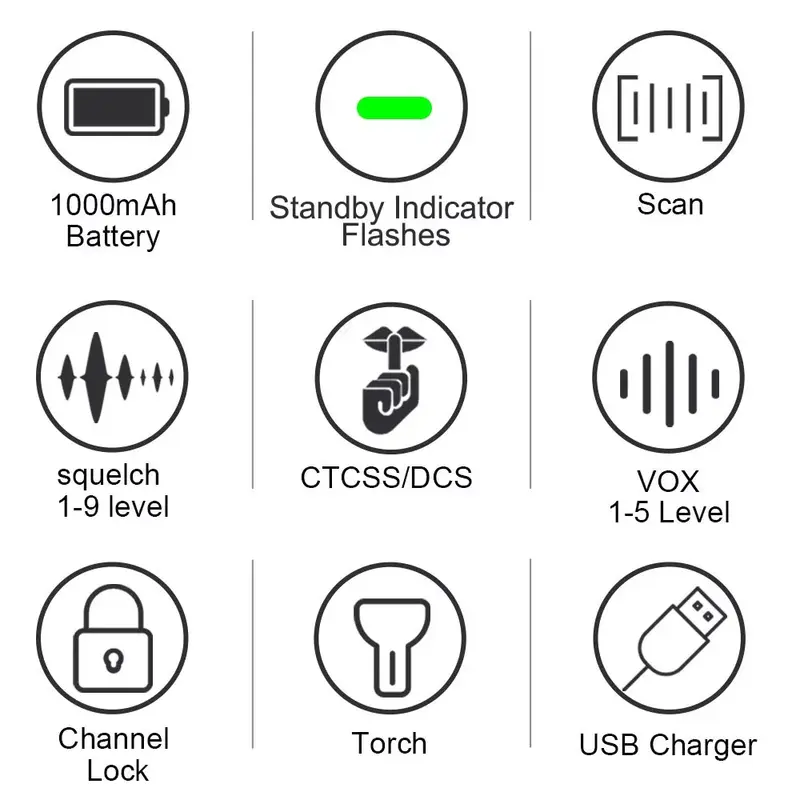Retevis – Mini Talkie-Walkie RB618, Rechargeable, PTT PMR446, Longue Portée, Radio Portable Bidirectionnelle pour la Chasse, 1 ou 2 Pièces