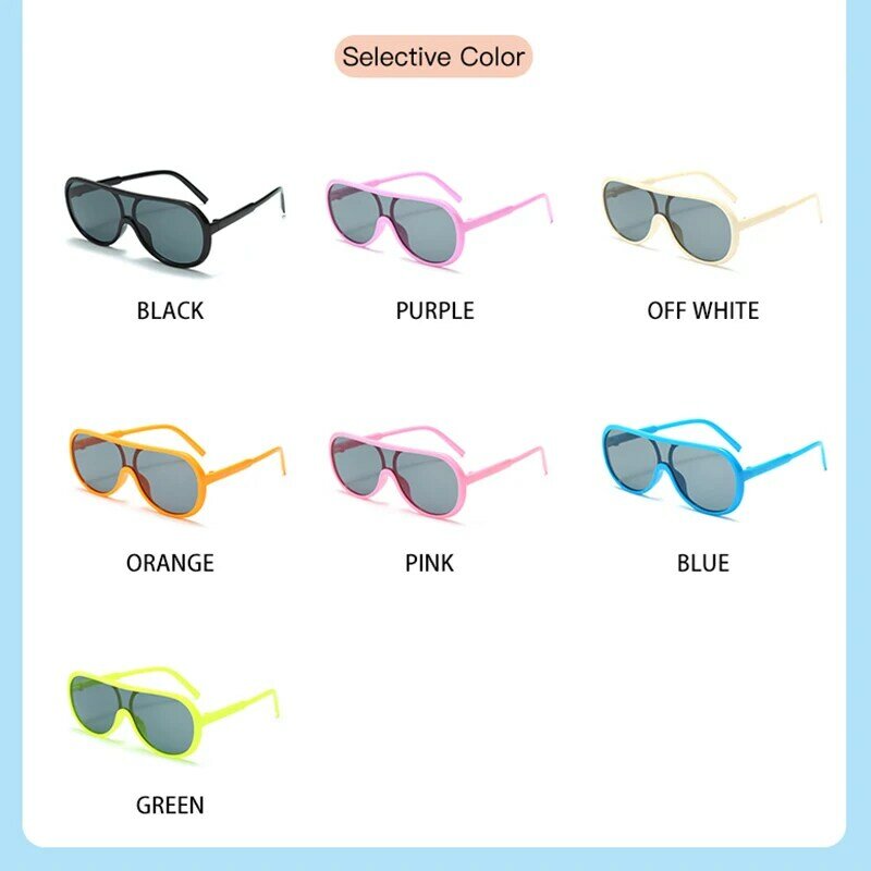 Gafas de sol de una pieza para niños, lentes de sol de piloto, Punk, ovaladas, a la moda, Uv400