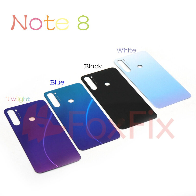 Back Glass Cover For Xiaomi Redmi Note 8 Pro Battery Back Cover Replacement Note8 Rear Housing Door Clear Case Repair Parts