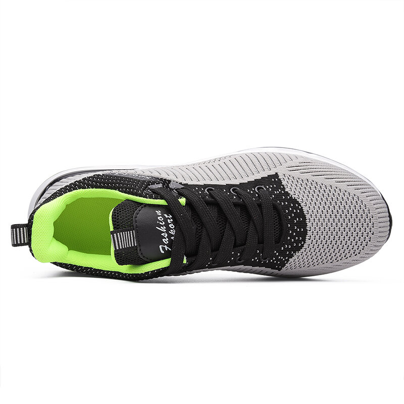 Novo tênis de corrida respirável voar tecido ar sapatos esportivos masculinos luz rendas sapatos de treinamento ao ar livre sapatos de ginásio dos homens