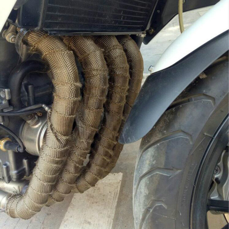 Envoltura de tubo de escape para motocicleta y coche, cinta térmica de acero inoxidable, 5M