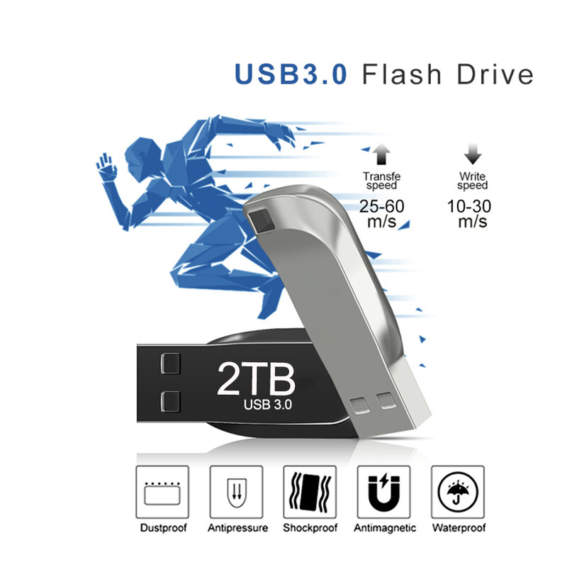 USB 3.0 عالية السرعة فلاش حملة معدنية القلم محرك 2 تيرا بايت/1 تيرا بايت/512 جرام مقاوم للماء فلاش القرص ذاكرة صغيرة العصي 32 جرام U القرص القلم محرك