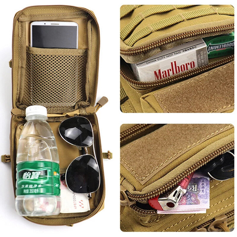 Multifunction tático bolsa coldre molle cintura quadril edc saco carteira caso do telefone sacos de acampamento caminhadas caça pacote