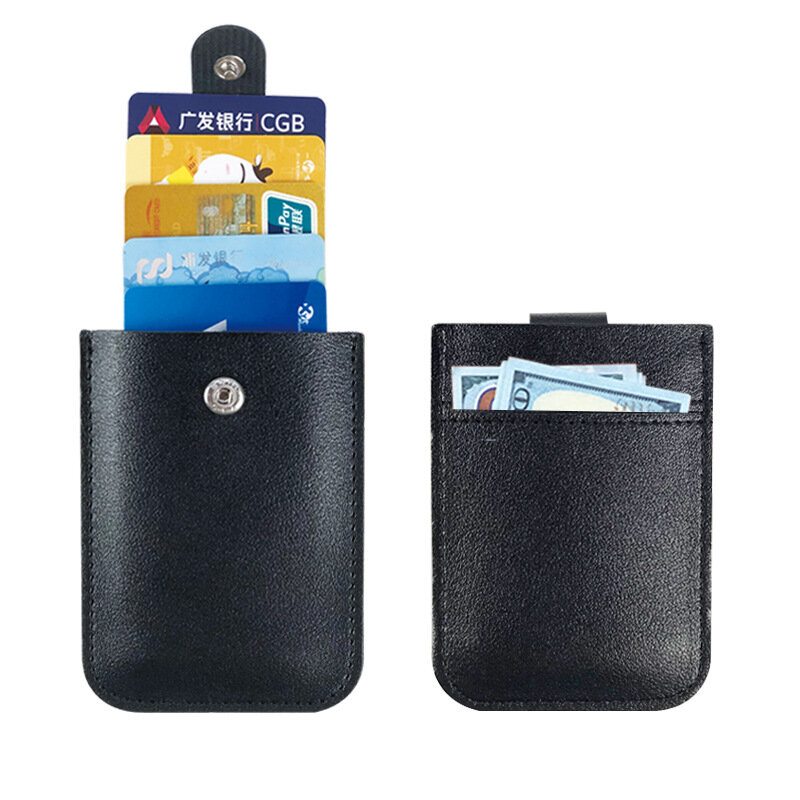 Bycobecy-男性用合成皮革カードホルダー,薄いカードケース,ラッチ,大容量ビジネスカード用