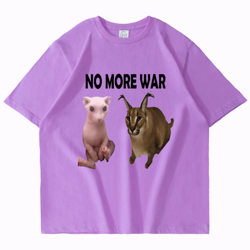 Kaus Floppa dan Bingus Besar Kaus Cetak Esensial Perang No More Kaus Lengan Pendek Klasik Mode Kartun Atasan Imut Streetwear