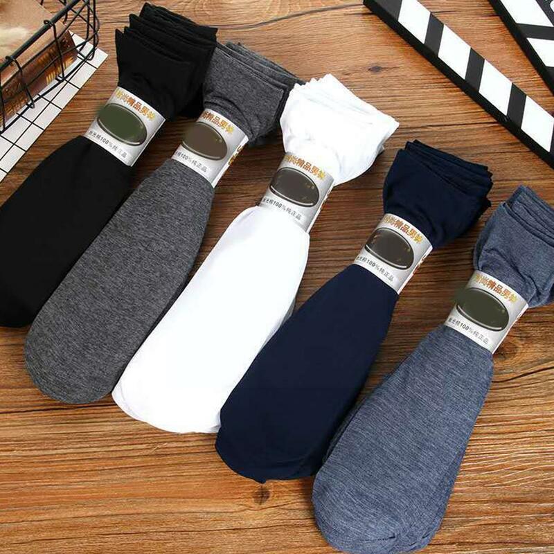 New 1pairs Business Mens Summer Socks Thin Silk High Cool Male Socks Elastic Nylon Breathable Crew Short Casual Socks C9g7
