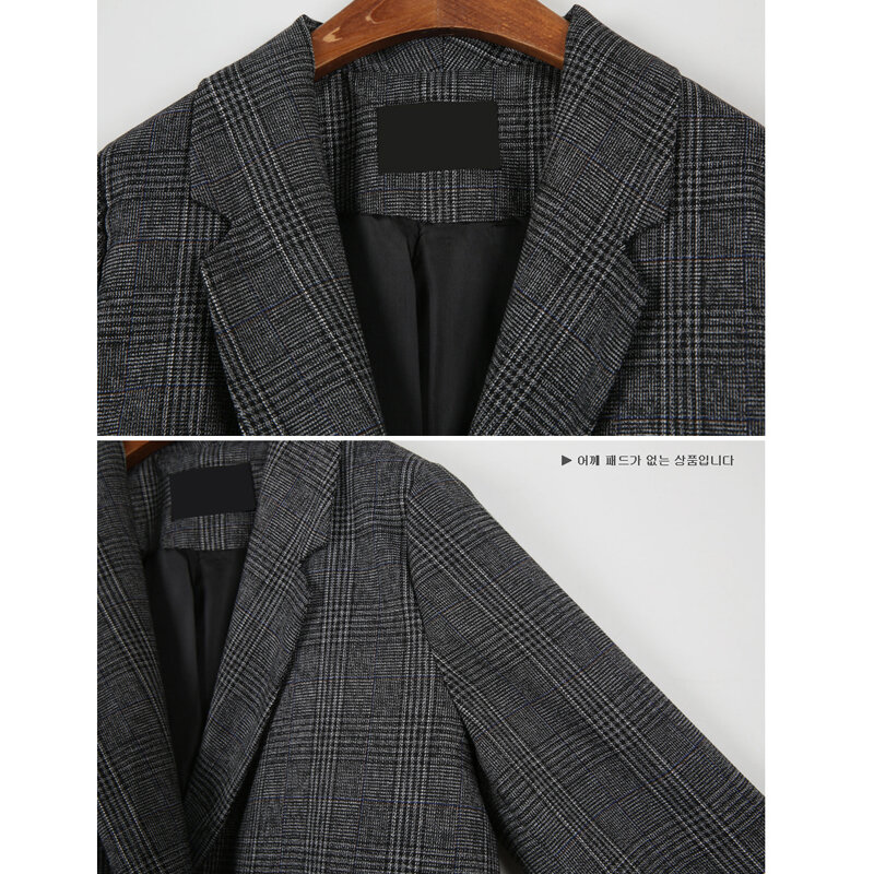 Frauen Blazer Anzüge Überprüfen Langarm Baumwolle Jacke Csual Vintage Mantel Plaid Blazer Jacke Kerb Solide Elegante Frauen Tops 99i