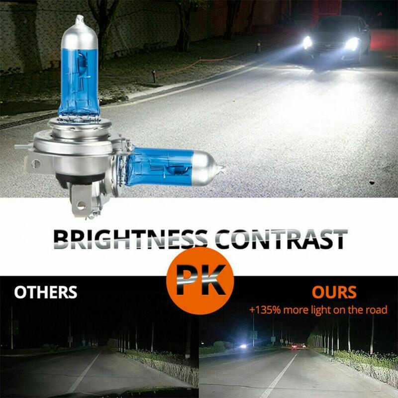 4Pcs  Car Halogen Headlight Excellent 100W Car Halogen Front Light Replacement Effective Safe Car Halogen Light