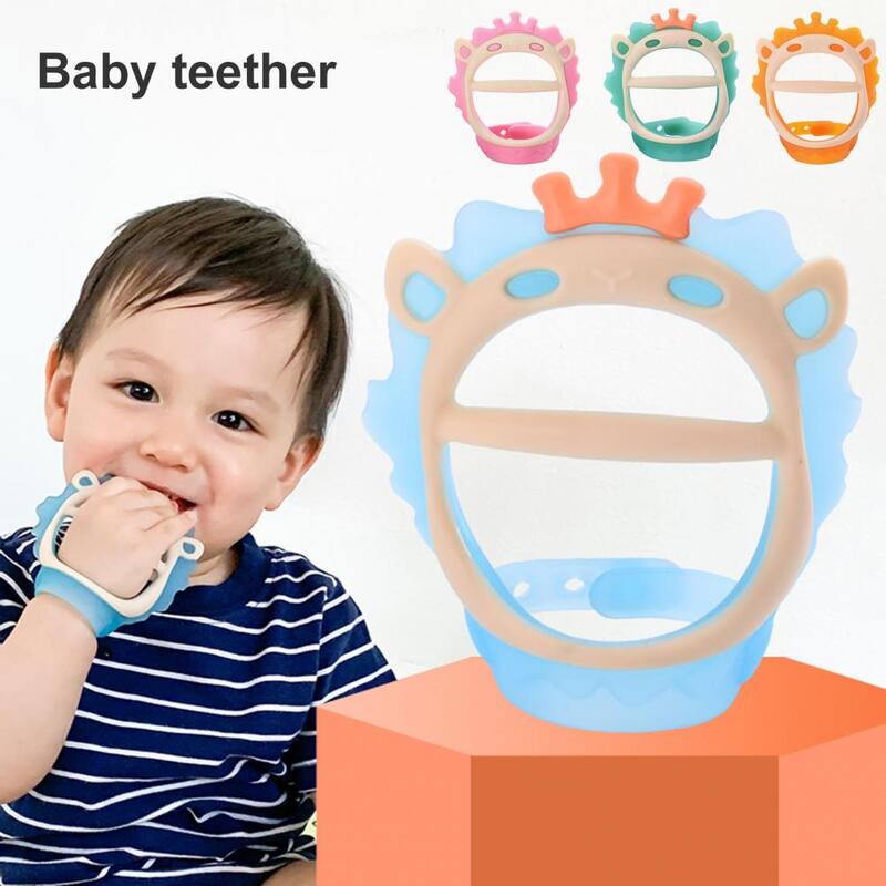 Anneau de dentition pour bébé, jouets pratiques, sangle de poignet, jouets à bord lisse, résistant aux morsures, pour tout-petits