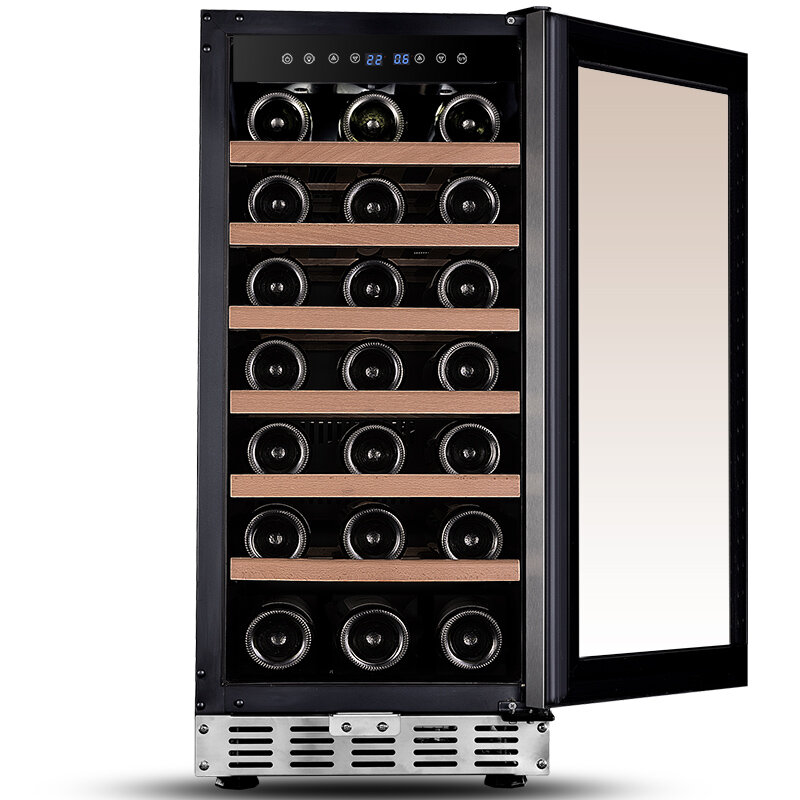 Odino-enfriador de vino eléctrico cuadrado de acero inoxidable, refrigerador pequeño de Color negro
