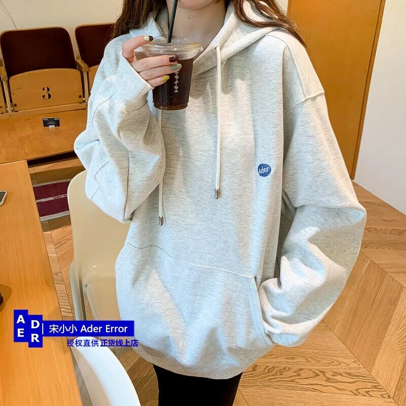 Koreański wysokiej jakości nowy sweter z kapturem jesienno-zimowy haft luźny dorywczo para bluza z kapturem płaszcz koszulka uniseks