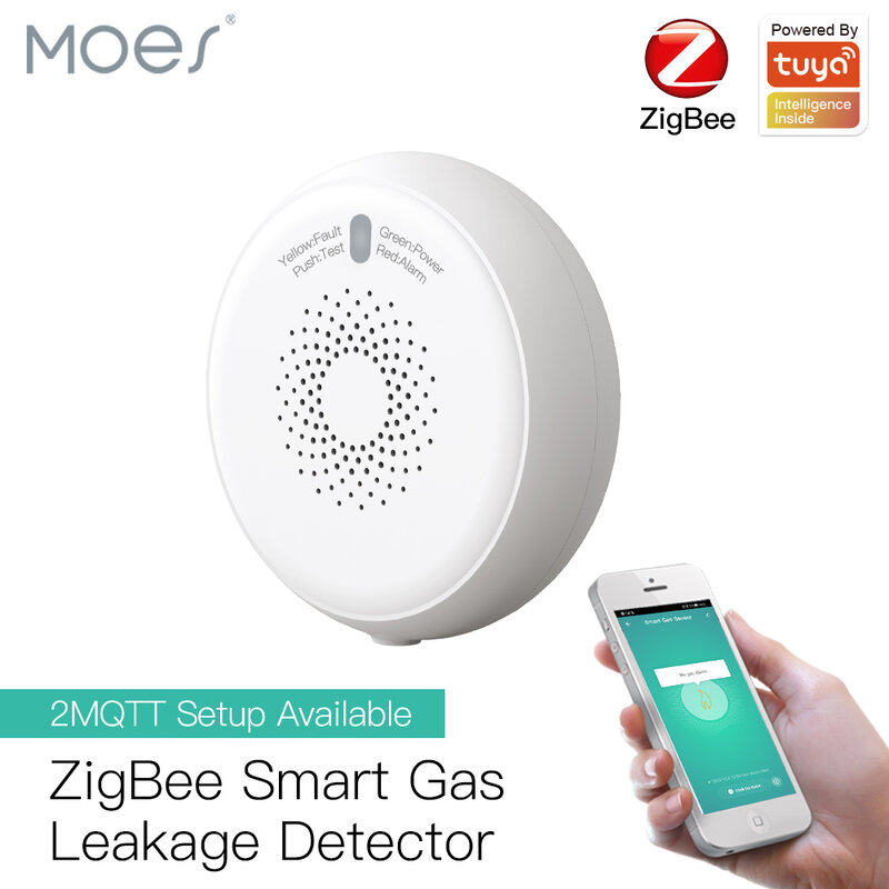 Умный детектор утечки газа ZigBee датчик горючего Tuya умная домашняя система охранной сигнализации Smart Life Tuya приложение совместимое дистанцион...