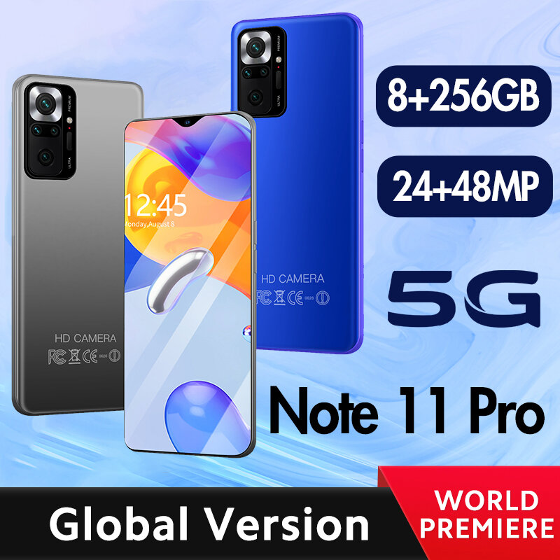 글로벌 버전 스마트 폰 참고 11 Pro 16G RAM 512GB ROM 48MP 카메라 Celular Daul SIM 카드 4G 5G 네트워크 6.7 "Android 휴대 전화