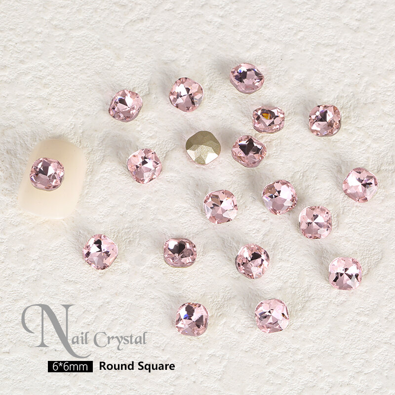 Qiao glitter strass arte do prego rosa cristal pointback diamante prego gem multi-forma pedra coração quadrado strass decorações