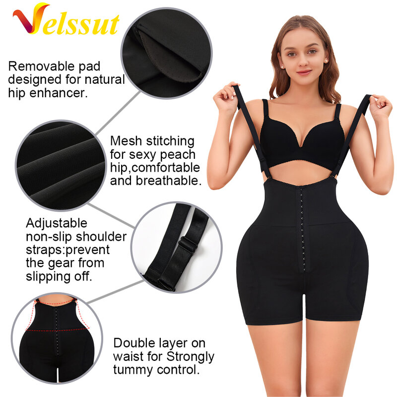 Velssut-bragas de Control de barriga para mujer, ropa interior moldeadora de cuerpo, pantalones cortos, Body elevador de glúteos, ropa interior de cintura alta sin costuras