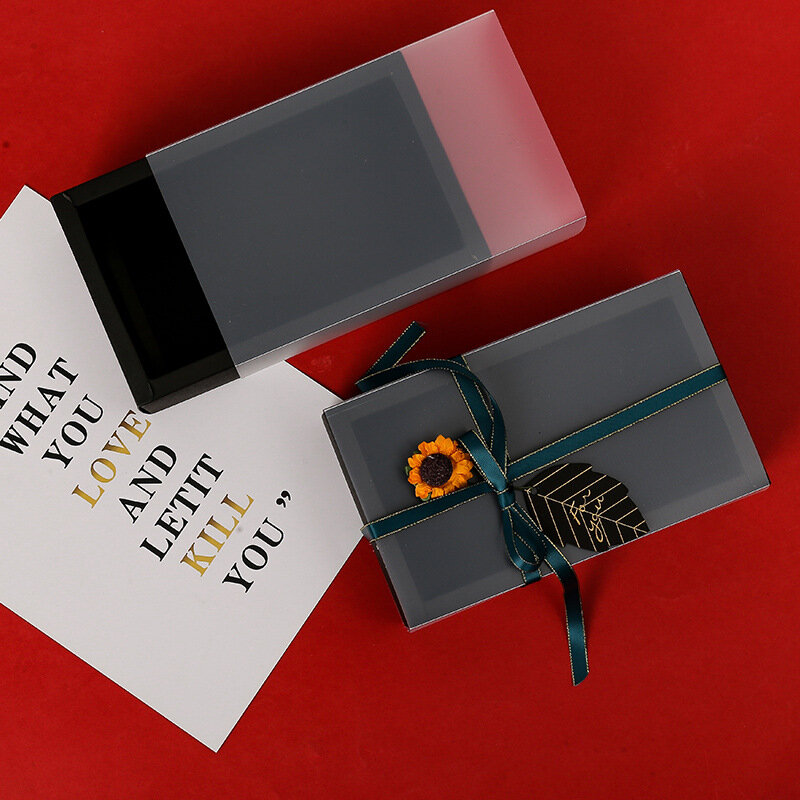 LPZHI – boîte d'emballage cadeau avec couvercle givré, 5 pièces, décoration pour fête de la saint-valentin, mariage, pour biscuits, bonbons et chocolats