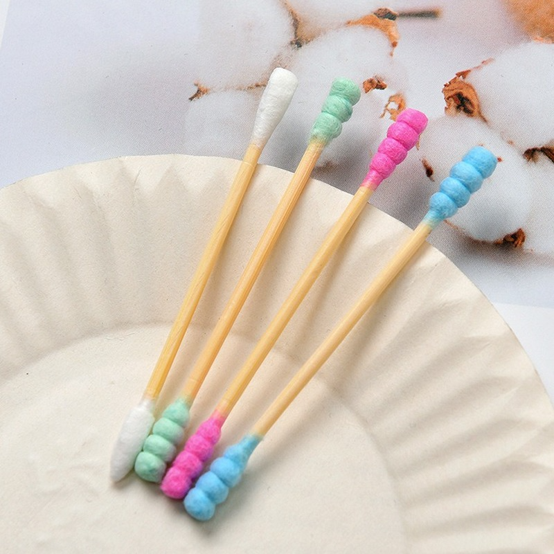 100Pcs Double Head Cotton Swab Microbrush Cosmetic Makeup Cotton Swab Cleaning Tips Ear Buds Cleaning Tools