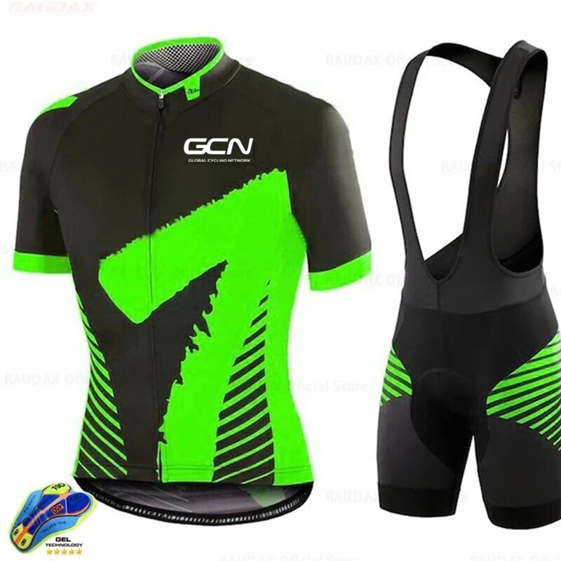 Nowa odzież rowerowa GCN 2022 Pro Team Ropa Ciclismo Hombre zestaw rowerowy z krótkim rękawem Mtb Bike Uniforme Maillot Ciclismo Strava