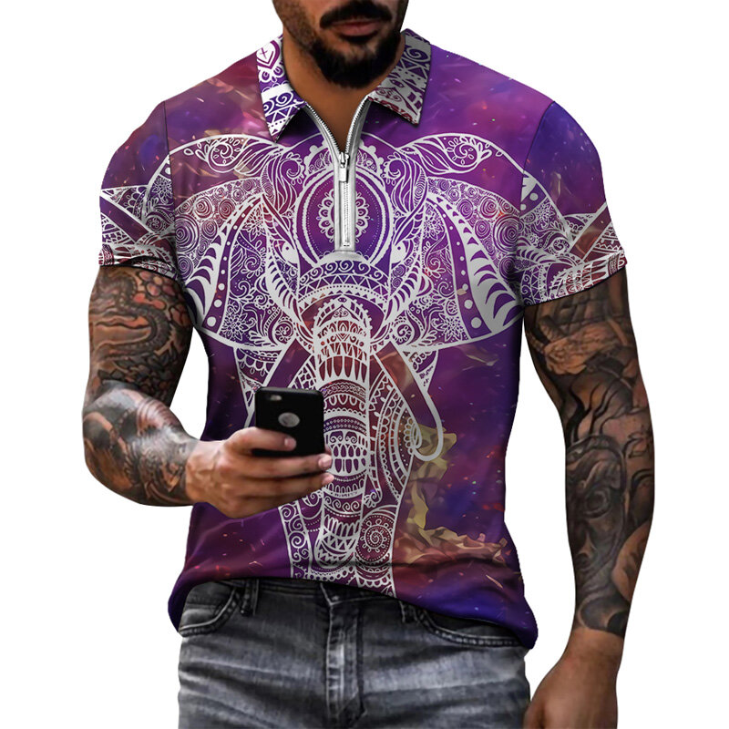 Mannen 3D Gedrukt Polo Shirts Hot Koop Korte Mouw Zomer Chic Animal Design Tiener Casual Shirts Mannen Mode tops