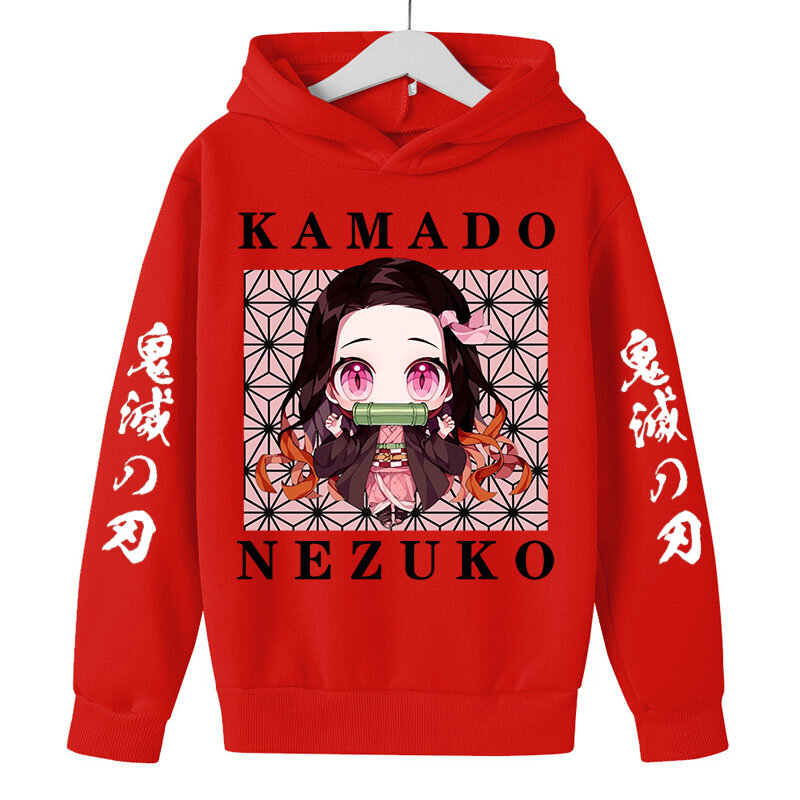 2022 New Demon Slayer Demon Slayer Charming Hoodie For Kids 4-14 Years Old Baby Clothes Anime Yaiba Long Sleeve Sweatshirt Fit