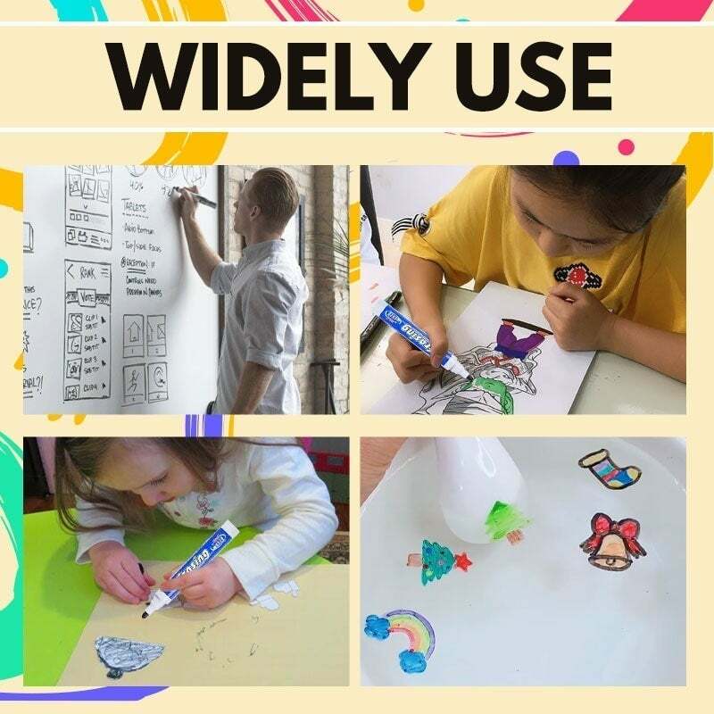 Rotulador borrable de Color para niños, bolígrafo de pizarra blanca con pintura al agua mágica, rotulador de borrado en seco a base de agua, juguete para niños, envío directo