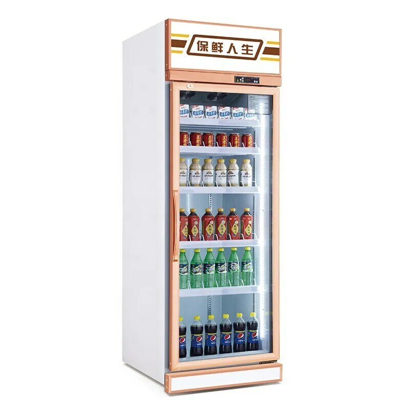 Supermarket glass door horizontal beverage cabinet machine deep freezer