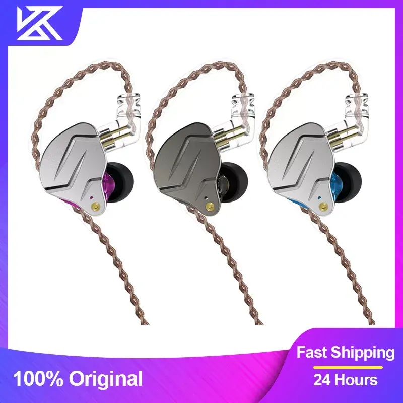 KZ – écouteurs intra-auriculaires ZSN Pro, technologie de mélange, bouchons d'oreille HIFI en métal, basse 1BA + 1DD, réduction du bruit de mouvement, ligne modifiable