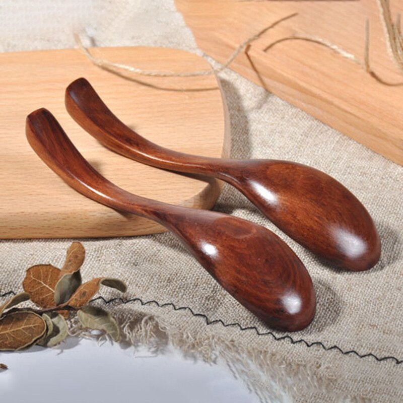 Cucharas de sopa antiadherentes de madera de teca, juego de palillos, 4 piezas