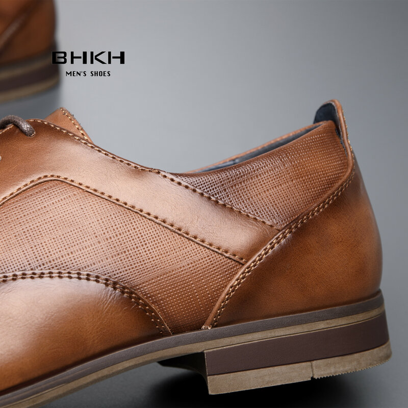 BHKH 2022 Man buty galowe koronka na wiosnę i jesień Up buty ślubne męskie Smart Business praca w biurze dla mężczyzn buty