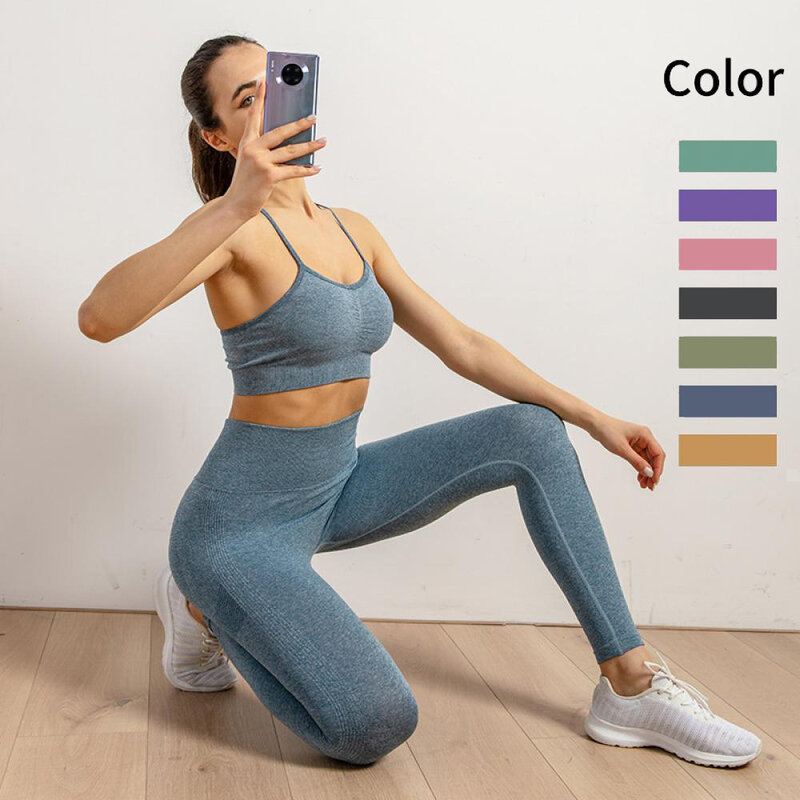Seamless Yoga Set Workout Sportswear Gym Clothing Fitness Sport Suit Women's tracksuit High Waist Seamless Legging Sport Bra Top
