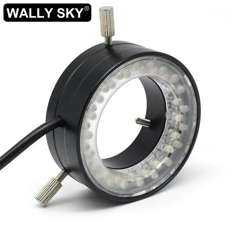 LED Microscope Top Illumination 3.5W Ring Light Source 40 LED Beads Inner Diameter 35 mm Metal Head Lighting Adjustable