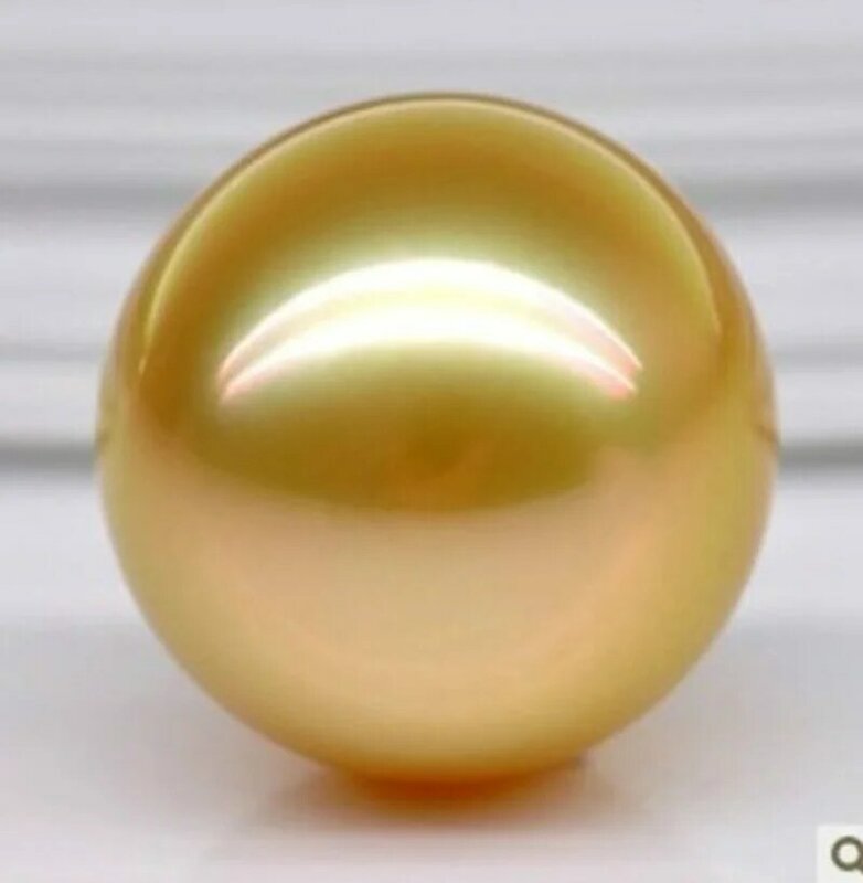 HUGE 16MM PERFECT ROUND AUSTRALIAN SOUTH SEA GENUINE GOLD LOOSE PEARL UNDRILL  Jewelry