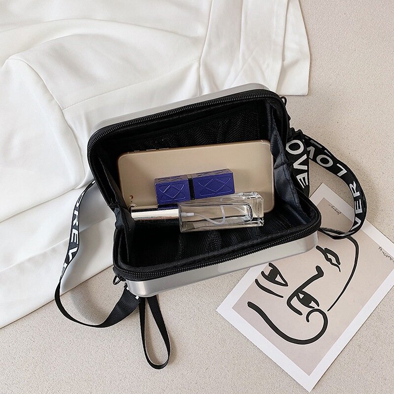 Mini caja de bolsas con personalidad para mujer, bolso de mano de superficie irregular, bolsa de almacenamiento de maquillaje femenino, bolsa de equipaje de lavado a prueba de agua, bolsas de hombro