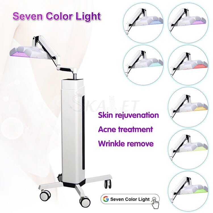 PDT Light Therapy Skin Beauty Care อุปกรณ์7สีกำจัดสิวลดริ้วรอยฟื้นฟูผิวเครื่อง